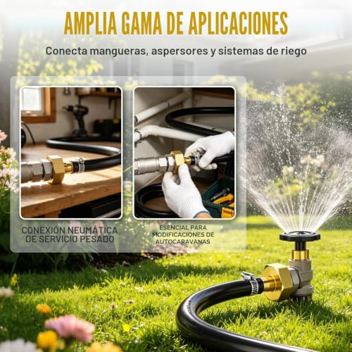 Miniatura 6 de Bwintech 12 Piezas De Accesorios De Espiga Para Manguera, 1 2 Bsp Hembra X 10 Mm Conector De Espiga Con 12 Abrazaderas