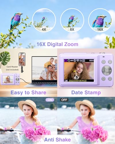 Image of Digital Camera, FHD 1080P Point and Shoot Camera for Kids Teens Starters