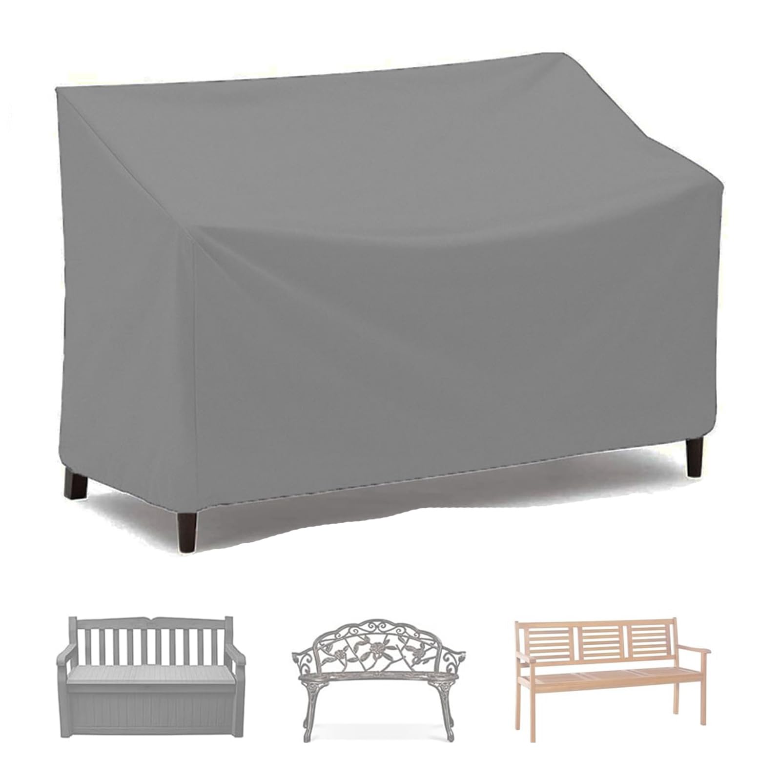 Copertura per Panca da Giardino 2 3 4 Posti,Impermeabil Coperture Protettiva per Panche da Esterno,210D Oxford Telo Copri per Panchina Divano per Terrazza con Coulisse(Size:3Seater ：162*66*89cm,Colo