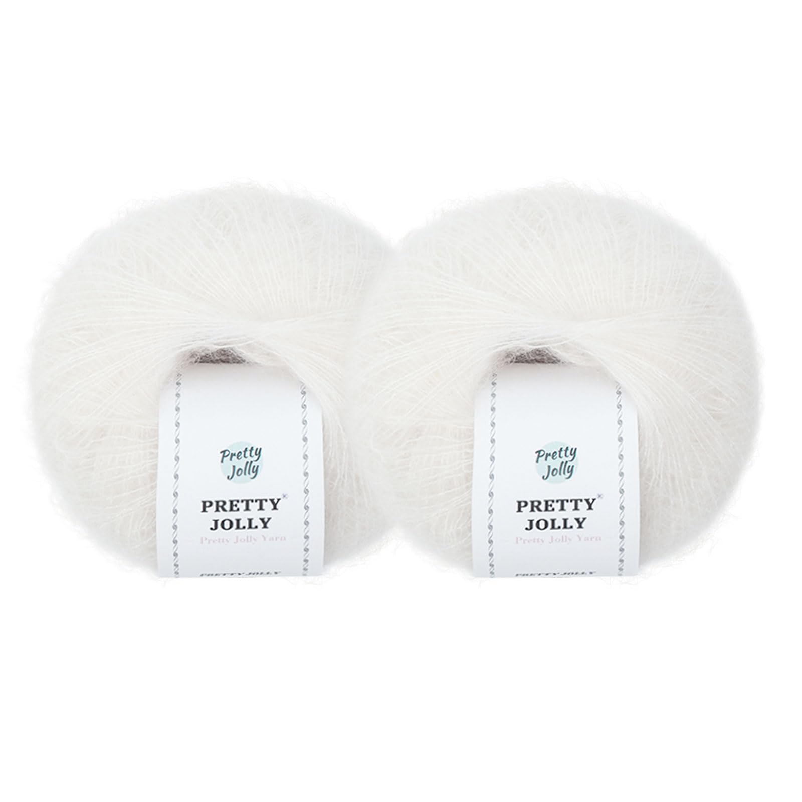 Fil en mohair blanc pour tricot et crochet, laine fine duveteuse et pelote moelleuse 2x20g