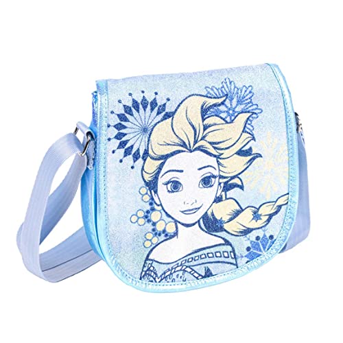 Sac La Reine Des Neiges - Fermeture à Boucles - 16 x 17 x 5 cm - Sac à Bandoulière en Cuir Synthétique avec Anse Réglable - Produit Original Conçu en Espagne