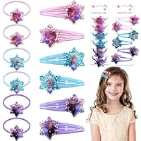 Prinzessin Haarspangen Mädchen Haarschmuck Set- Niedlich Haarclips mit Elastische Haarring Cartoon Kinder Haarschleifen Haarnadeln Hair Clip Accessoires Geschenke für Mädchen Baby