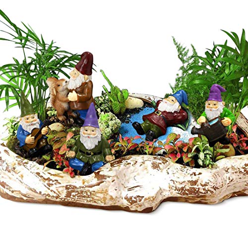 Fanwnki Garden Miniature Gnomes Set Of 5Pcs,Happy Life Gift For Outdoor Fairy Garden Yard Lawn Décor #TOP1