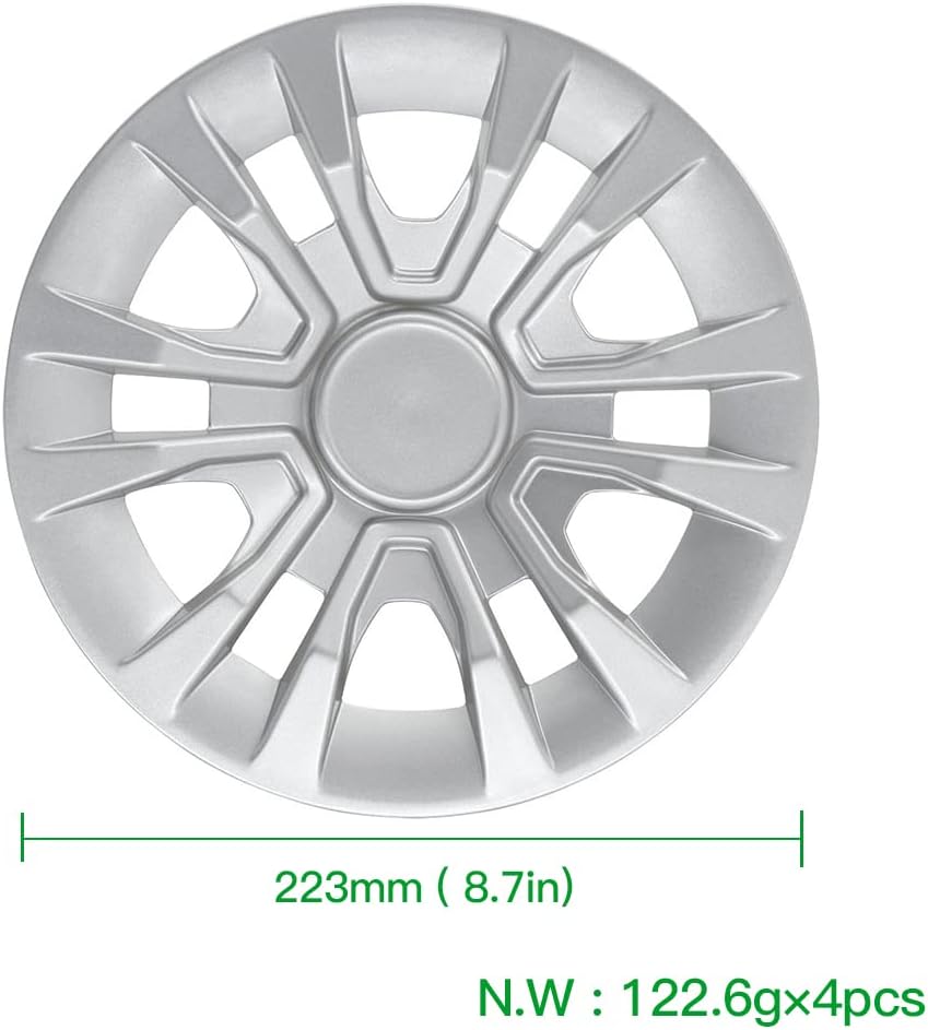 Golf Cart Hubcaps 8 inch, Universal Wheel Covers Hub Caps for Club Car, EZGo, Yamaha Golf Buggies Size 8" (Set of 4 Silver)…