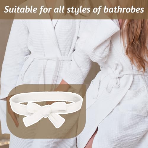 YQQYG Bademantel Gürtel Weiß, Ersatzteil Handtuch-Morgenmantel-Gürtel, Weiche Bademantelschnur, Bademantel-Krawatte Ersatz für Hotel Bademantel Gürtel