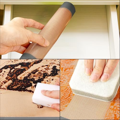 Silicone Baking Mat, 3 Pack Reusable Baking Mat, Non-Stick, Food Safe Silicone Mats for Baking, Oven Baking Sheet for Making Cookies, Macaroons, Bread(Grey 0.7mm) - 3