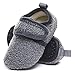 SLEVEL Comfort Toddler Slippers Lightweight Little Kids Indoor Non Slip Grip Winter Fuzzy Warm House Floor Home Shoes for Boys Girls (S191006Grey37)