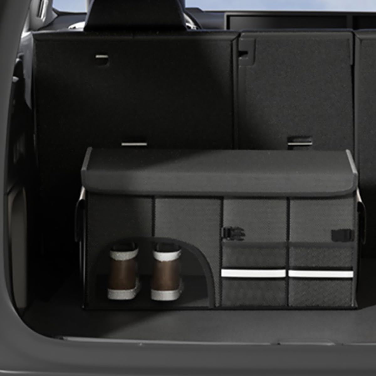 HANABASS Organizador de Maletero de Coche Plegable Grande de Tela Oxford Resistente al Agua, Negro, con Capacidad para 12 Piezas, Adecuado para Suv, Camión y Furgoneta, Almacenamiento