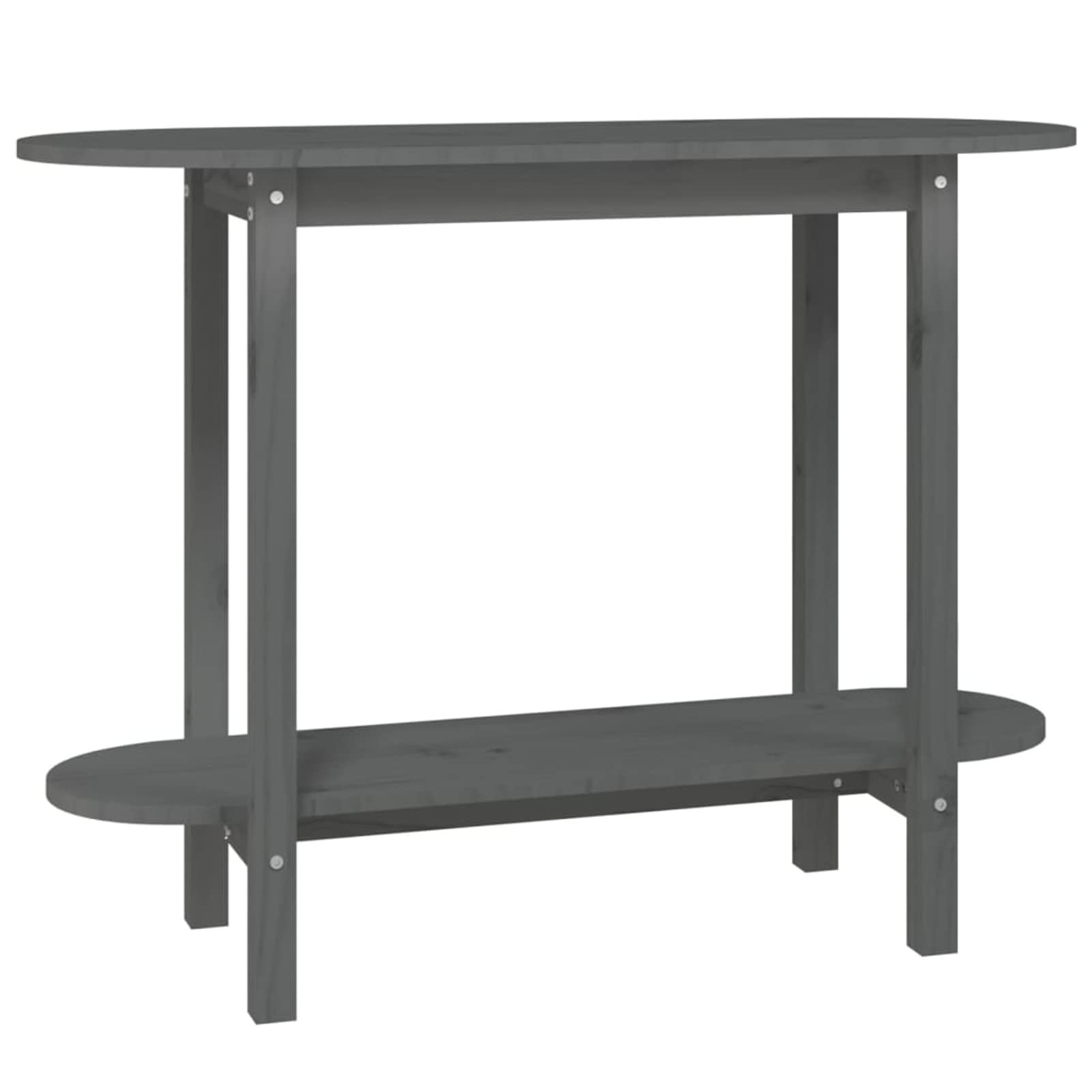 Homgoday Table console en bois massif de pin gris 110 x 40 x 80 cm, table console auxiliaire, étagère d'entrée, rangement, entrée, couloir, salon, chambre, tables basses, meubles