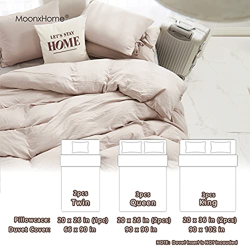 MoonxHome Duvet Cover with Bow Bedding Bow Duvet Cover Set with Butterfly Tie Straps Fringe Luxury 100% Super Soft Microfiber 3 Piece Comforter Cover Set Includes 2 Pillow Shams Tanwy Queen