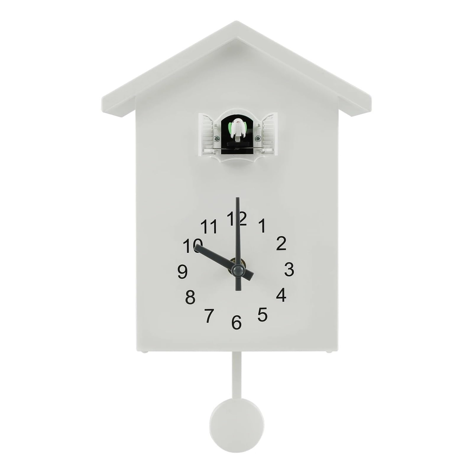 GOXQIT Creative Cuckoo Clocks Wall Clock Home Silent Living Room Decoration With Bird Tweeting Sound Hanging For Living Room(White)