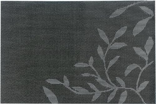 Image of Potency Table Mats Set of 4, Woven Placemate for Dining Table, Heat-Resistant Placemats Stain Resistant Anti-Skid Washable PVC Table Mats, Vinyl Placemats for Dining Kitchen Restaurant Table (C-Black)