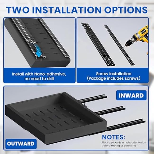 2Pack Expandable Pull Out Cabinet Organizers 21Deep with Cleaning Brushes- Slide Out Drawers for Kitchen Cabinets (12.6¡±-21¡¯¡¯), Pull-Out Home Organizers for Bathroom & Pantry Storage Shelves (Black)