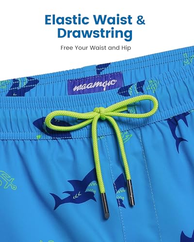 Image of maamgic 5inch Mens Swim Trunks with Compression Liner 2-in-1 Swimming Shorts Stretch Quick Dry with Zipper Pockets