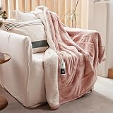 GOTCOZY Manta Eléctrica Grande 130x180 cm - Suave Manta Calefactable Rosa
