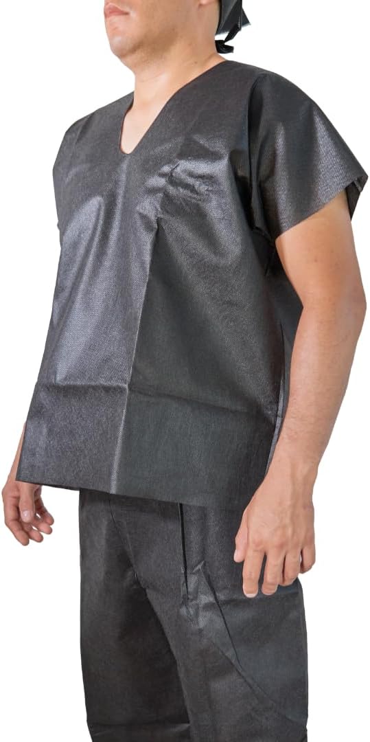 20 Pcs Disposable Scrub Set – 10 Pants + 10 Shirts | Medical Uniform | For Hospital, Clinic & Lab | Unisex One-Size, Adult