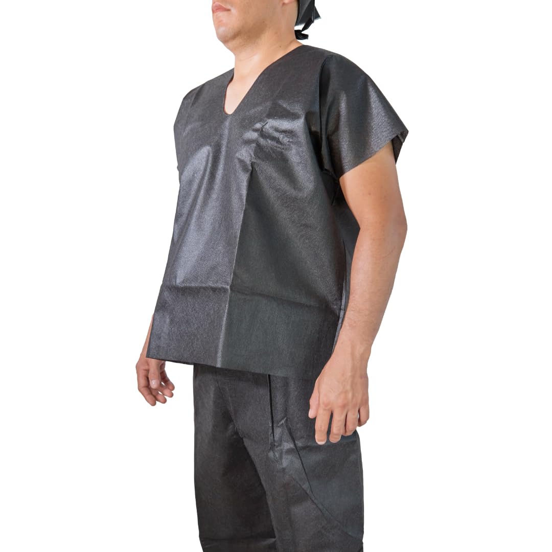20 Pcs Disposable Scrub Set – 10 Pants + 10 Shirts | Medical Uniform | For Hospital, Clinic & Lab | Unisex One-Size, Adult