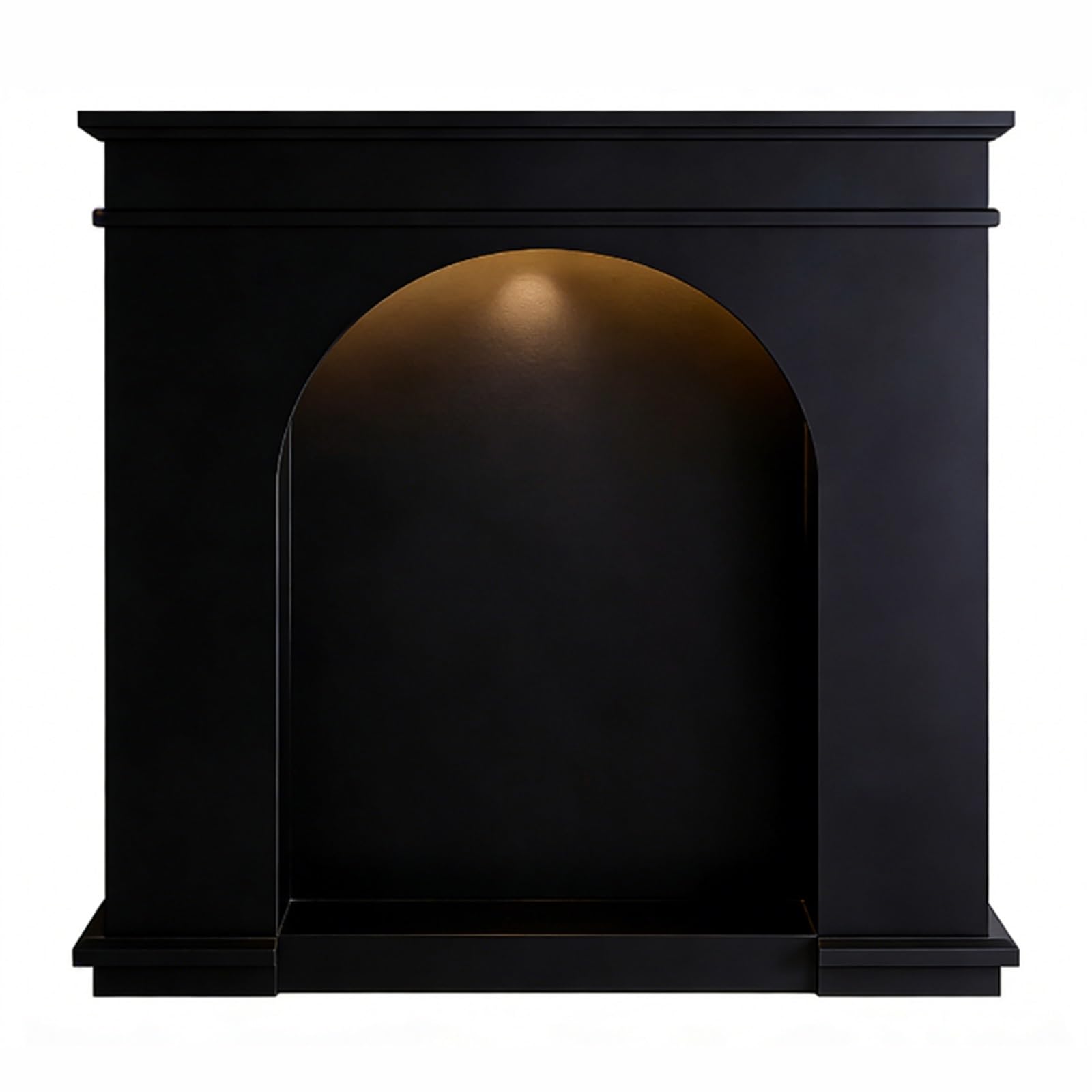 Mantels Surrounds Decorative Arched Fireplace Mantel Freestanding Surround with Lighting Decorated Frame(Black,Small)