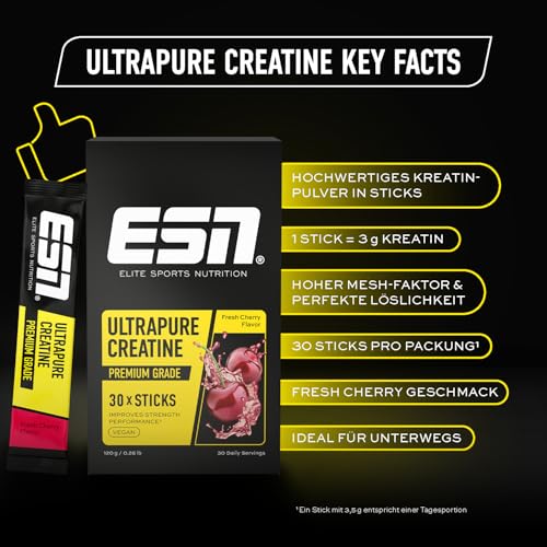 ESN Ultrapure Creatine Monohydrate Sticks, 30 Sticks, 30 Portionen – Ansicht 2