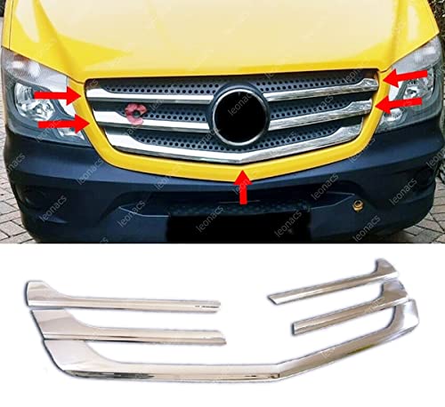 Grille avant Sprinter W906 de 2013 à 2018 en acier inoxydable chromé 5 pièces