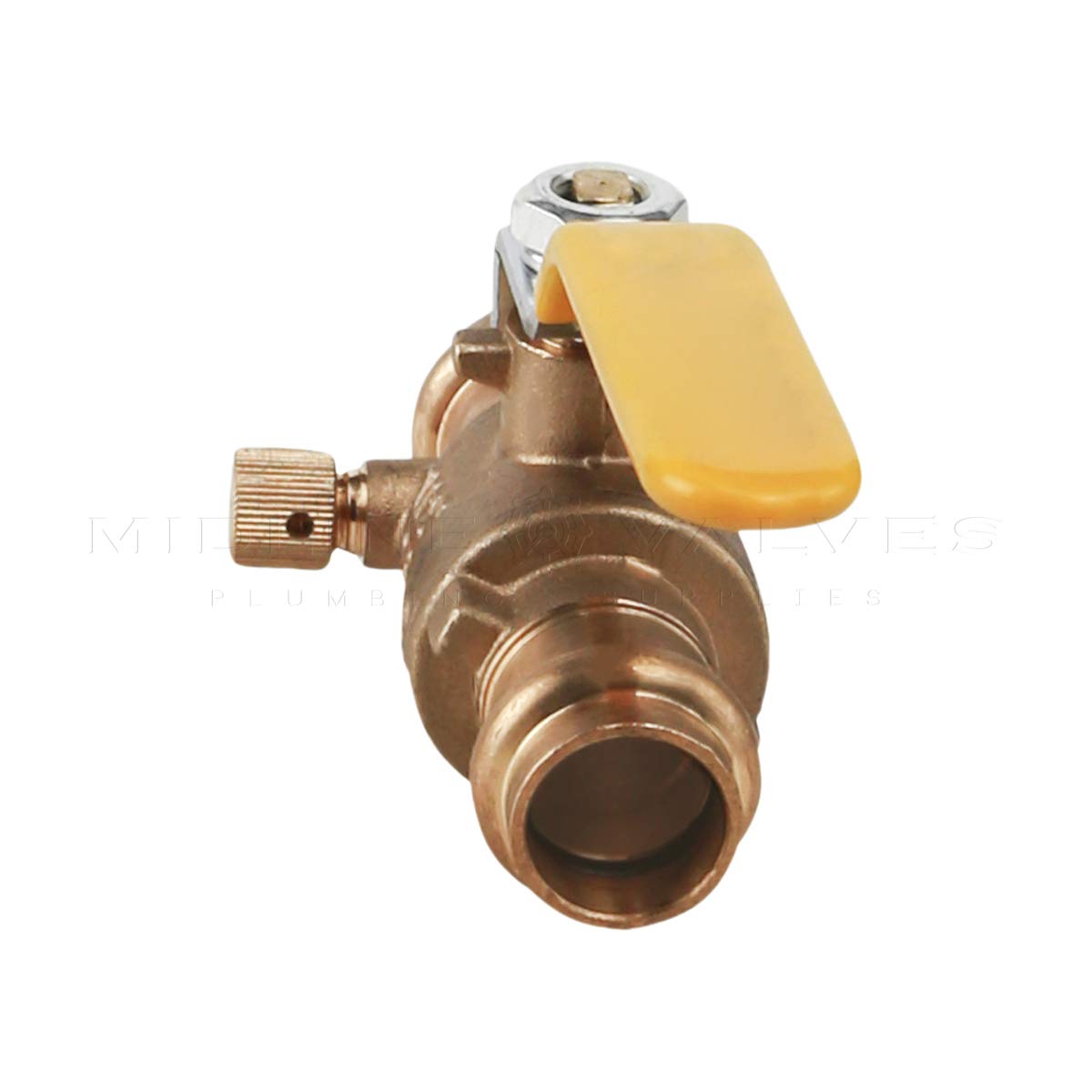 Midline Valve 532VLV012D-5 - Válvula de bola premium con drenaje con conexiones de presión de 1,27 cm, latón (paquete de 5)