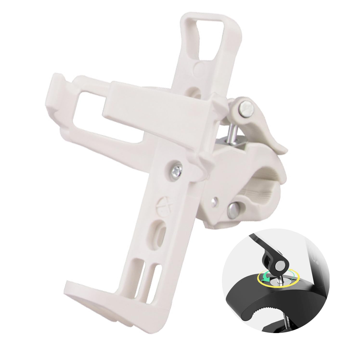 Bike Bottle Holder - Bike Water Bottle Holder for Bike, Lightweight Bike Drinks Holder, Bike Cup Holder for Road Bikes Mountain Bike (White)