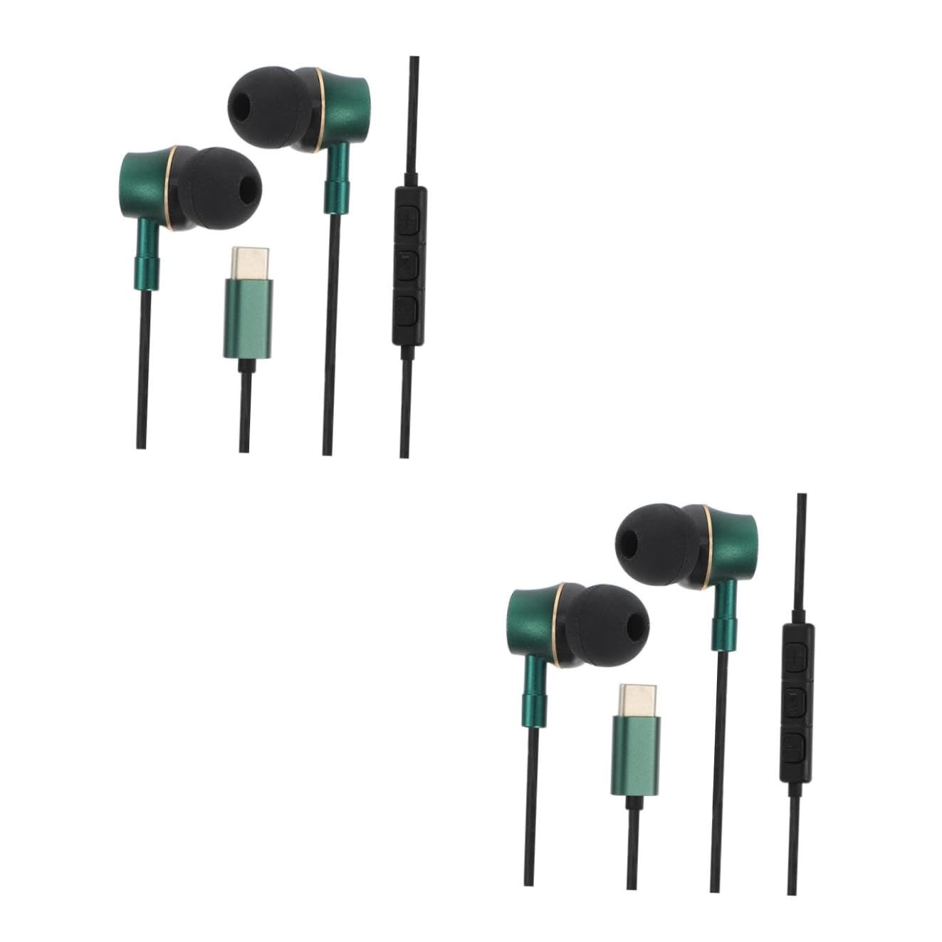 Gatuida 2pezzi Cuffie In-ear Usb-c Con Controllo Volume e Microfono Design Ergonomico e Materiale Skin-friendly Ottima Isolamento Sonoro Per Uso Quotidiano e Intrattenimento Compatibili