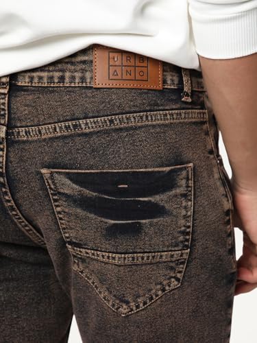 Image of Urbano Fashion Men's Regular Fit Heavy Washed Denim Jeans Stretchable