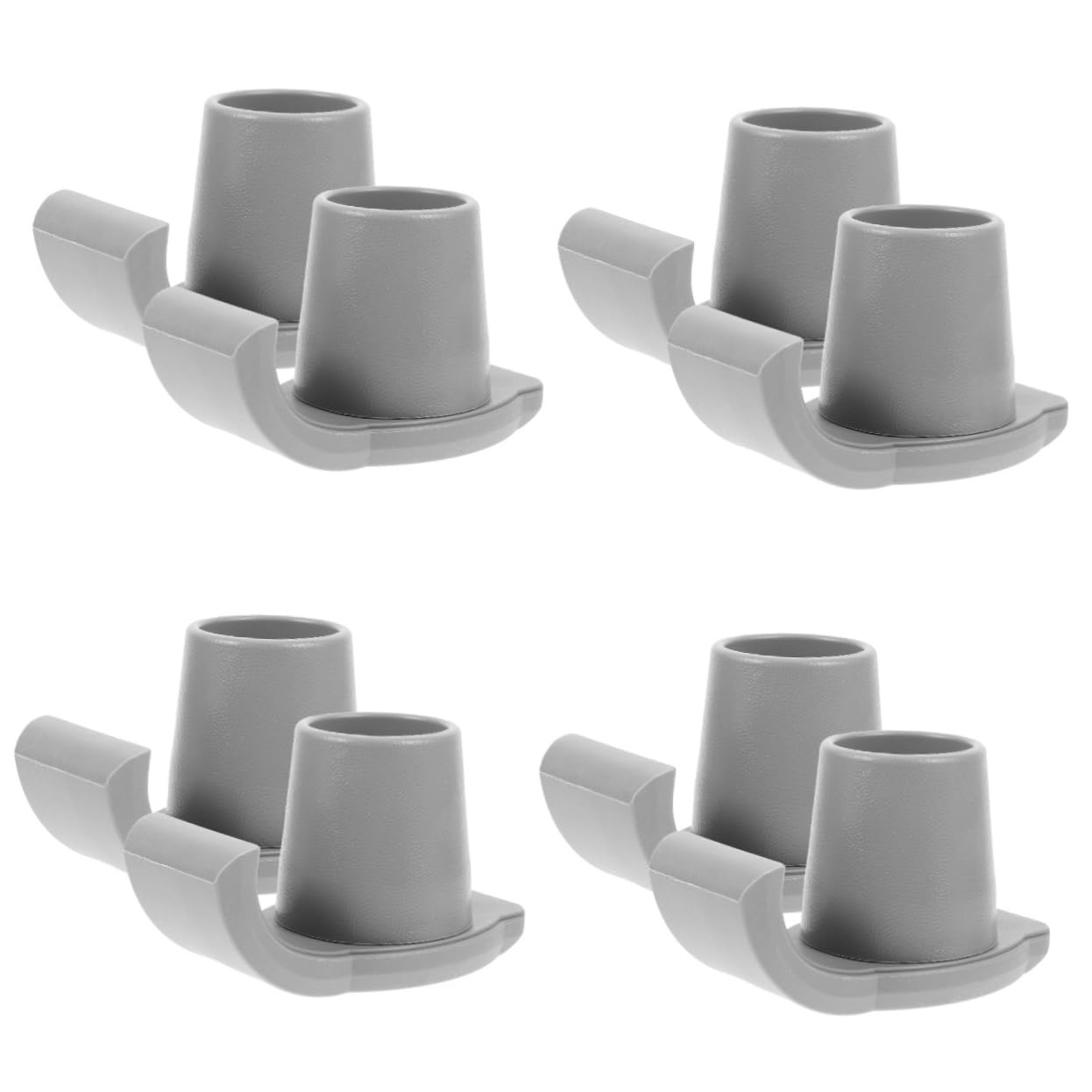 CALLARON Cubierta De Pie De Caminante Accesorios Para Andador Acolchado Para Muletas Estera Del Extremo De La Muleta Fundas De Caña Bastón Caucho Grey 2 Piezas X 4