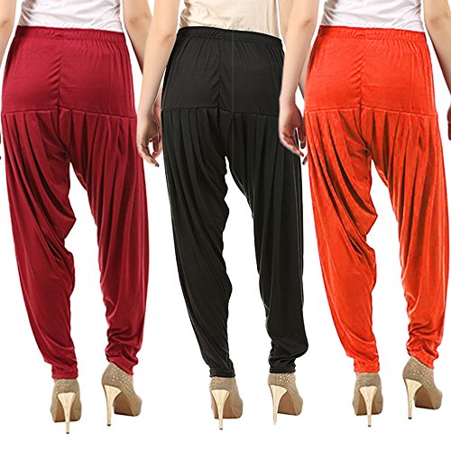 Image of Buy That Trendz Patiyala Pants for Women 3 Combo Patiyala Salwar Harem Viscose Bottoms Pants for Women