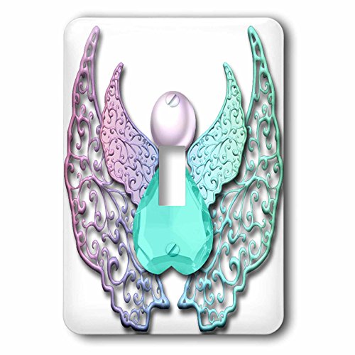 Interrupteur à bascule d'art numérique design ailes 3D et strass