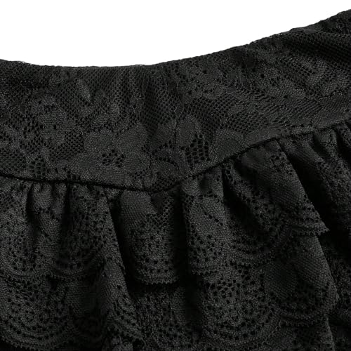 Image of Women Ruffle Bloomers Y2k Lace Trim Lolita Pettipants Cute Layered Frill Pumpkin Bottom Shorts Sweet Booty Panties