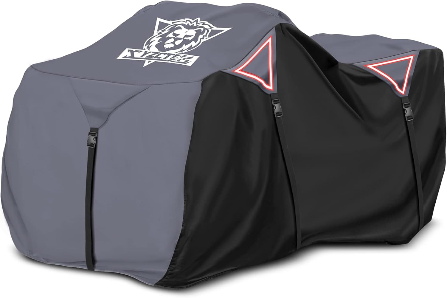 XYZCTEM Premium ATV Cover,Outdoor Protection Against Water, UV, Wind. Quad Cover for Can-am,Suzuki,Kawasaki, Honda, Yamaha, Polaris,and More.4 Wheeler Accessories with Thickened Straps(Grey,88" L)