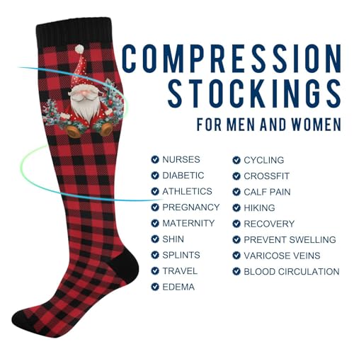 Image of Wusikd Heartbeat Symbol Compression Socks for Women and Men Circulation Black Long Socks for Athletic Running 1