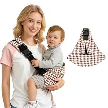 Baby Sling Carrier, Toddler Sling Carrier 20-44 lbs with Adjustable Straps, Portable and Lightweight Baby Carrier One Shoulder, Ideal for Hands-Free Parenting Beige