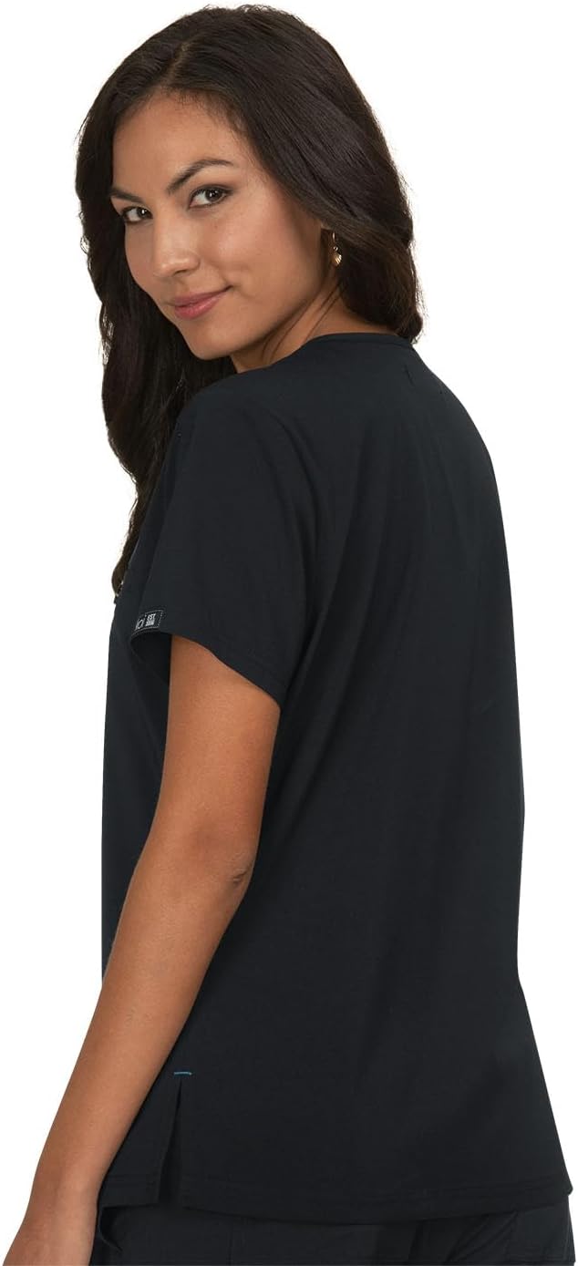 KOI Basics Kade Women's 1-Pocket Tuck-in Scrub Top Black XX-Small - Image 2