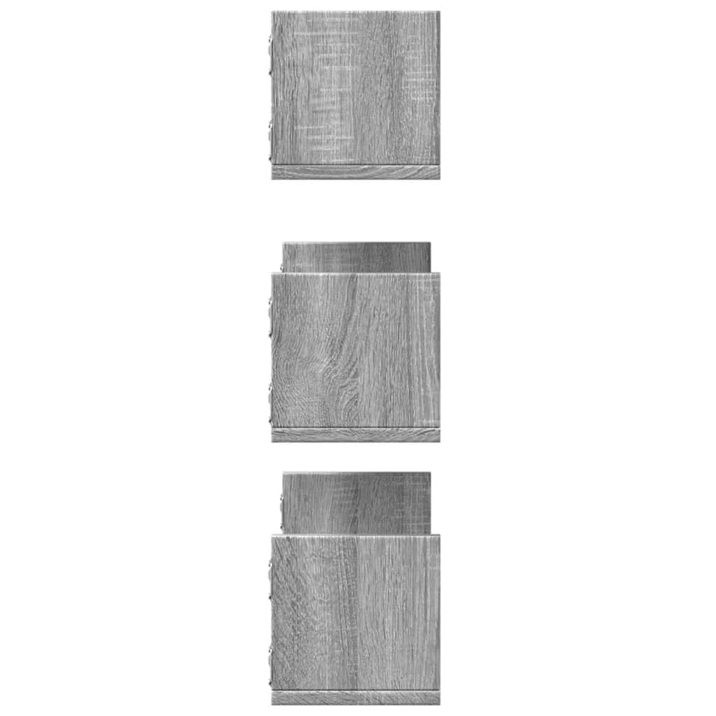 Set di 3 mensole sospese da parete, 58 x 18 x 18 cm, in legno ingegnerizzato, elegante, decorativo, per soggiorno, cucina, ufficio, bagno