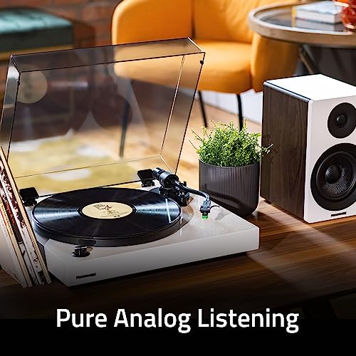 Fluance RT81+ Elite High Fidelity Vinyl Turntable Record Player, Audio Technica VM95E Cartridge, Anti-Resonant Platter, Acrylic Mat, Phono Preamp Wood Plinth Adjustable Isolation Feet - Natural Walnut