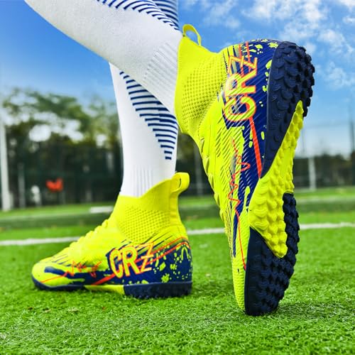 Image of Soccer Cleats for Mens Womens Indoor Turf Soccer Shoes Youth AG TF Training Football Boots Unisex