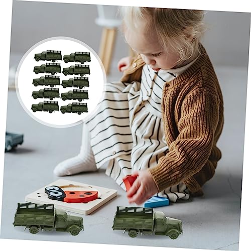 VILLCASE 10 STK -LKW-Modell Fahrzeug Spielzeug Spielzeug-Pickups Transportwagen -LKW-Spielzeug Militärfahrzeug Aus Druckguss Soldaten-Spielzeug Panzer Kind Mini Pp