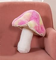 Vista 7 de Almohada de felpa 3D con forma de hongo, almohada de suelo, sofá, almohada para decoración del hogar, almohada de regalo (12.5 pulgadas, marrón)
