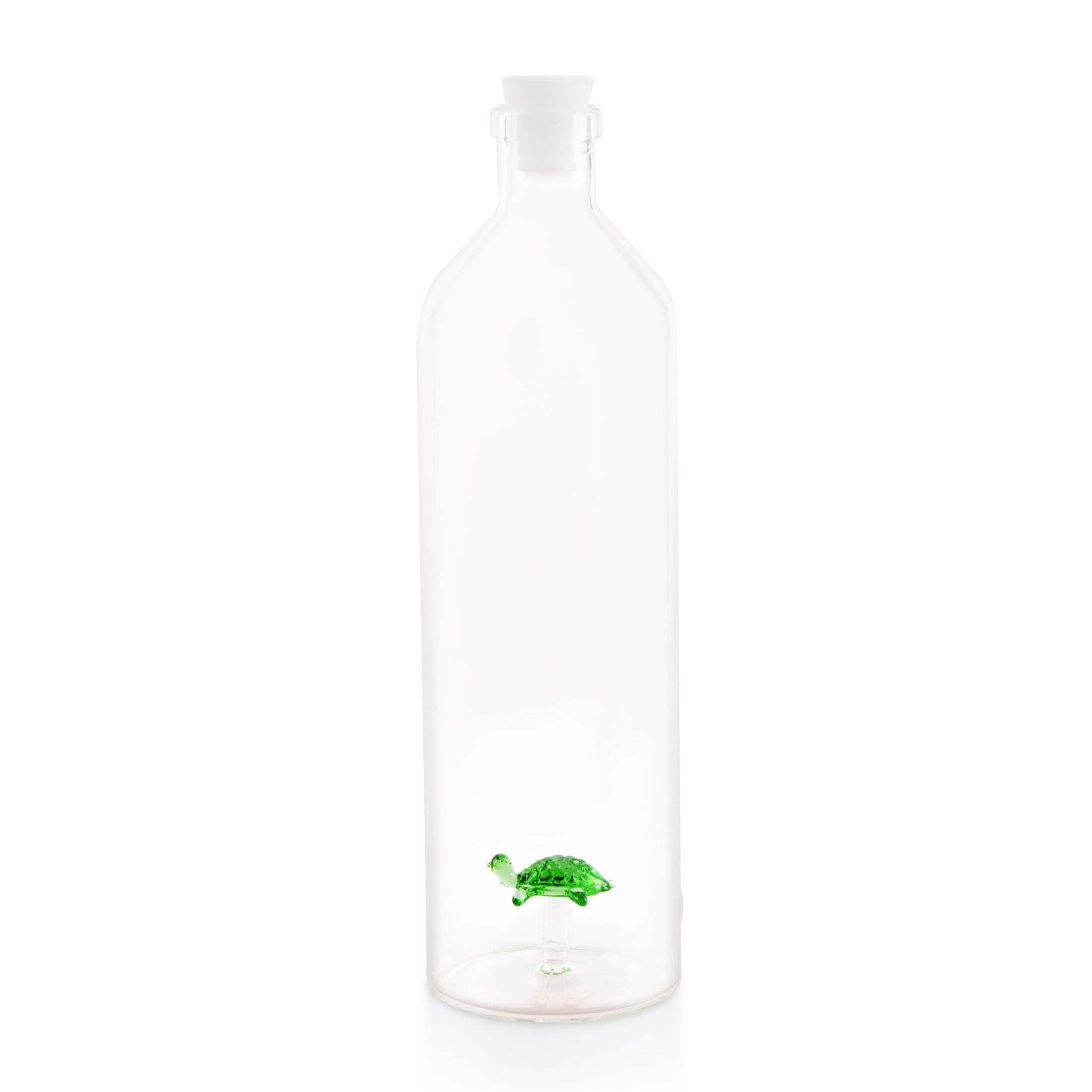 Balvi Colourful Bottle Atlantis Turtle For Water It Contains Turtle Figure Capped Silicone Borosilicate 30Cm