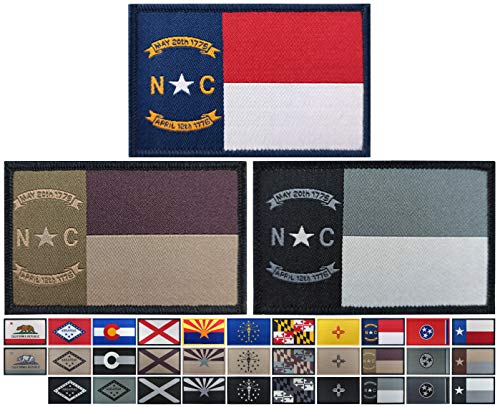JBCD 3 Pack North Carolina Flag Tactical Patch - States