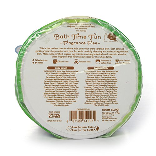 Image of Little Twig Bath Time Fun Fragrance Free Baby Wash and Bubble Bath Plus Soft Washcloth and Tub Toy Mini Gift Set, 1.25 Pound