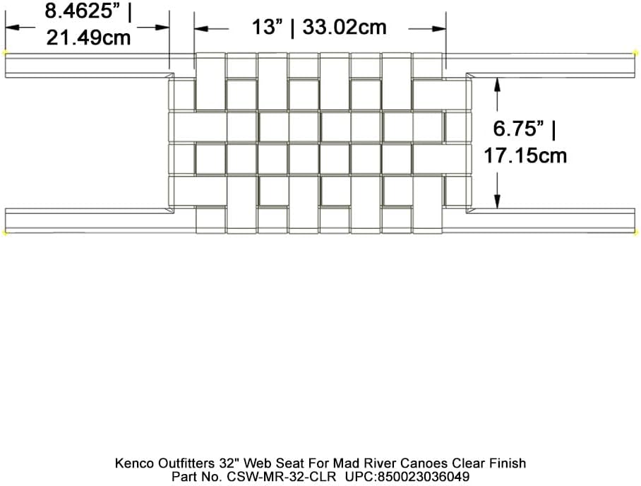 Kenco Outfitters 32" Web Seat for Mad River Canoes - Clear Finish