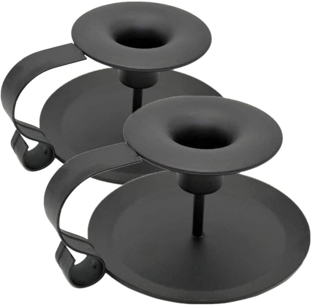 Amazon.co.jp jatzde マットブラック シャンバースティック 錬鉄 テーパー キャンドルスティックホルダー 窓 テーブル