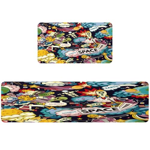 Tapis de cuisine Cosmos lavable : fini les glissades, protection buanderie et couloir