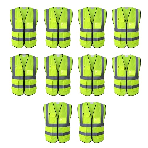 Image of uniformer Premium Safety Jacket for Men and Women | Reflective High Visibility | Ideal Unisex Safety Jacket for Civil Engineer | Used in Airport, Construction, Traffic