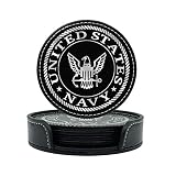 US Navy Leather Coaster Set