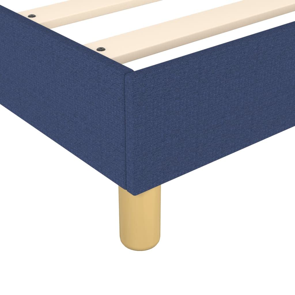 vidaXL Estructura de Cama con Somier, Somier Individual de Listones, Base de Cama Tapizada, Mueble para Dormitorio Hogar, Tela Azul 90x190 cm